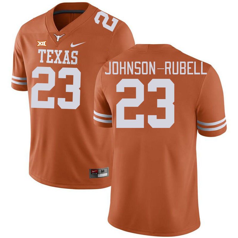 Men #23 Jordon Johnson-Rubell Texas Longhorns College Football Jerseys Stitched-Orange